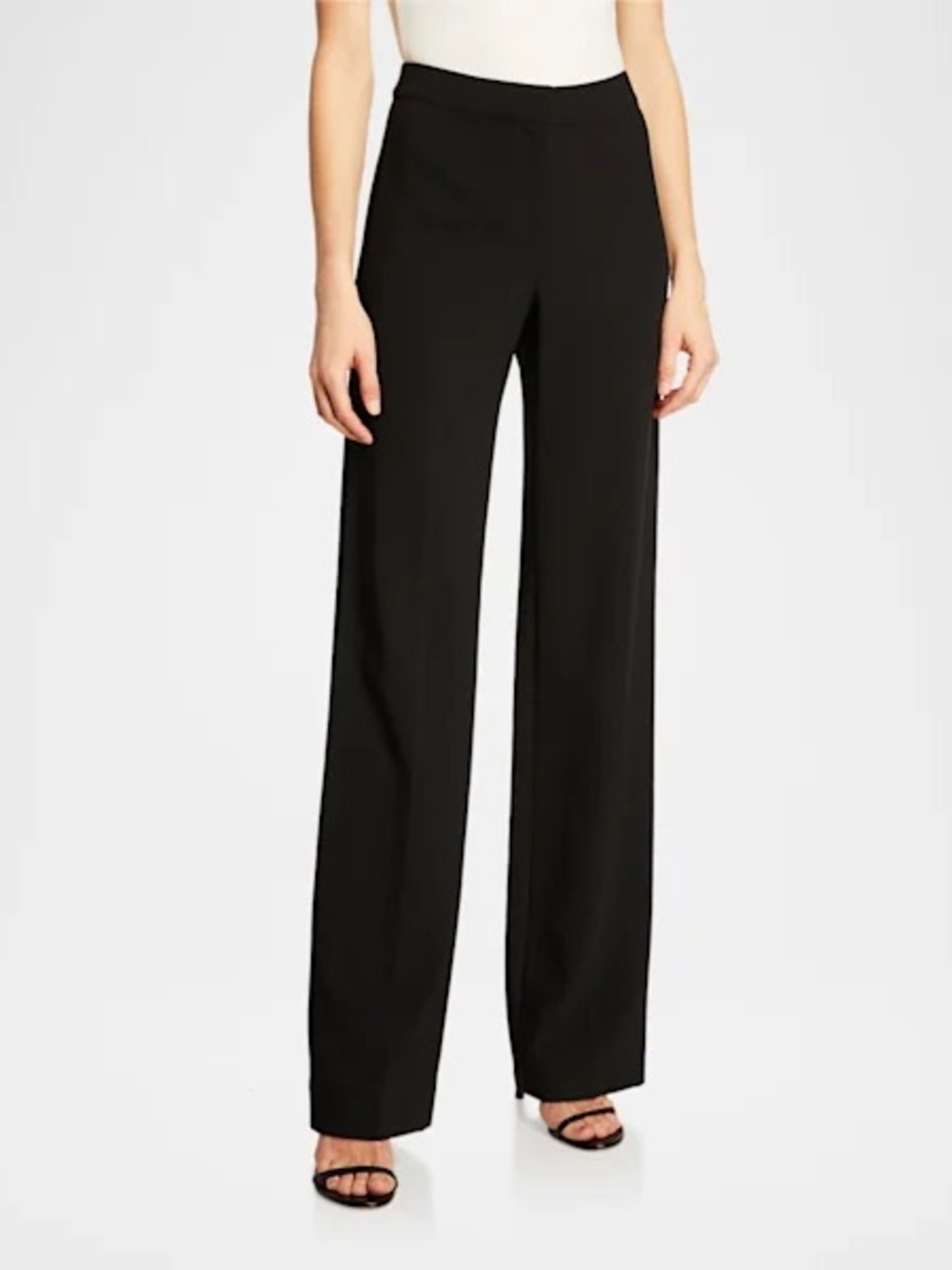 𝅺St John Caviar Women’s black Straight leg wool Trouser pants size 10 Career